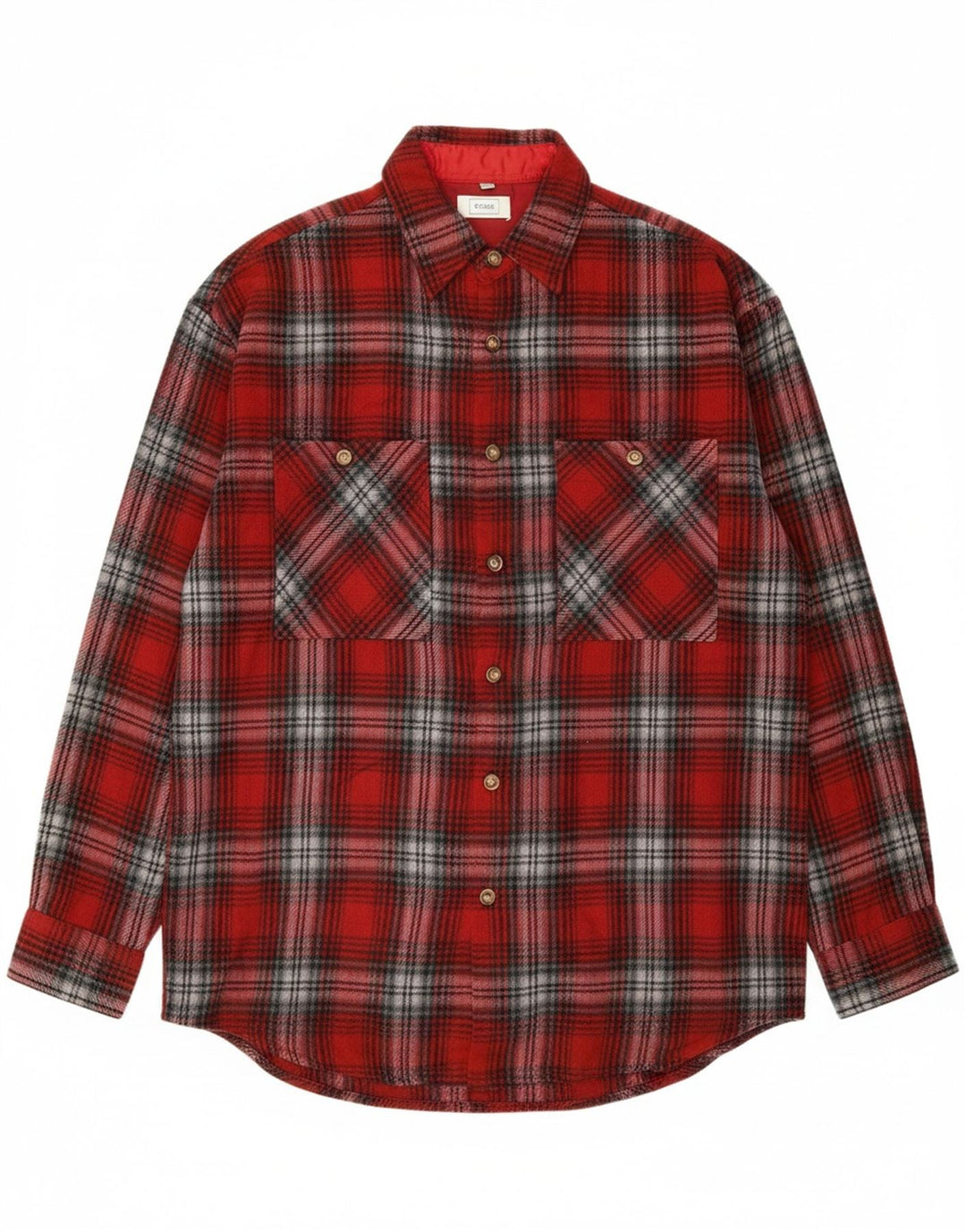 CANDA Mens Flannel Shirt Size 16 1/2 41/42 Large Red Check Acrylic Vintage Canda and Second-Hand Canda from Messina Hembry 
