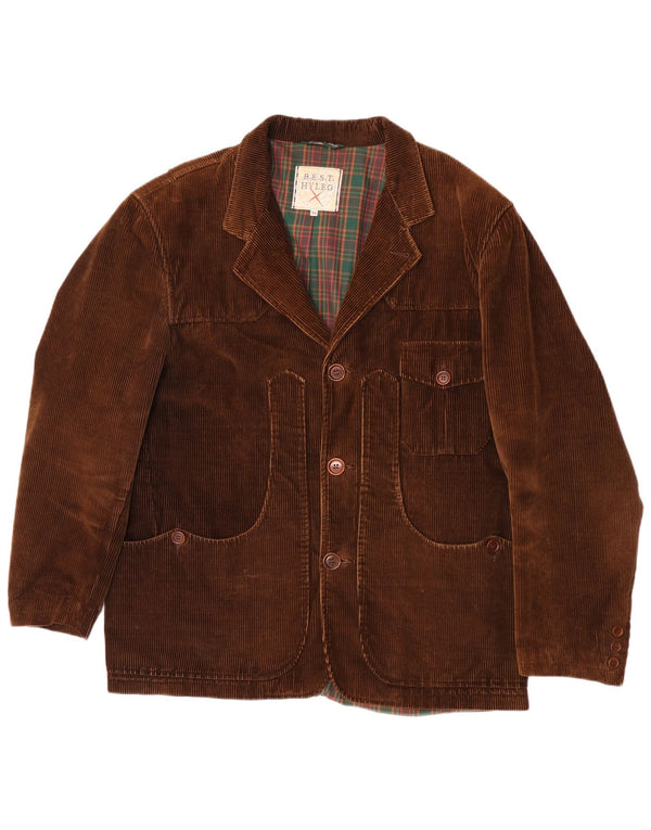 Vintage Mens 3 Button Corduroy Blazer Jacket IT 54 2XL Brown Cotton