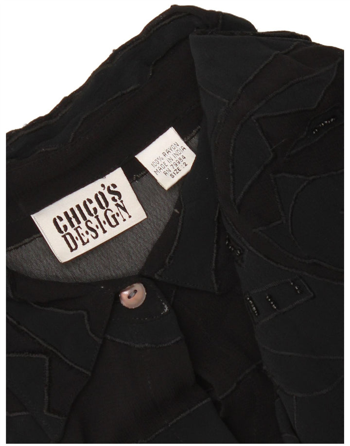 Chico's Womens Shirt Dress UK 14 Medium Black Geometric Rayon