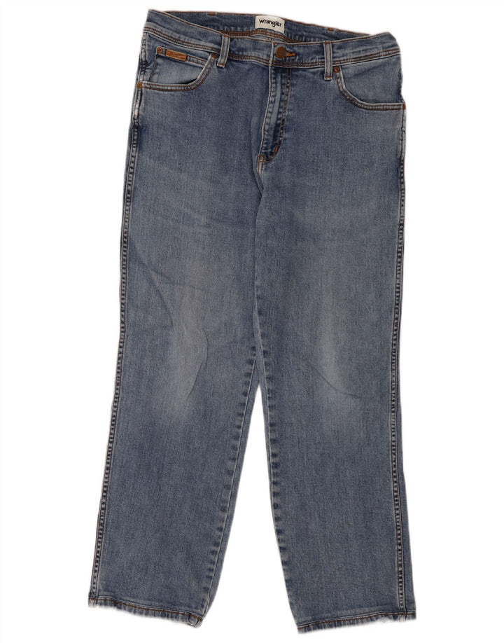 Wrangler Mens Texas Straight Jeans W36 L29 Blue Cotton