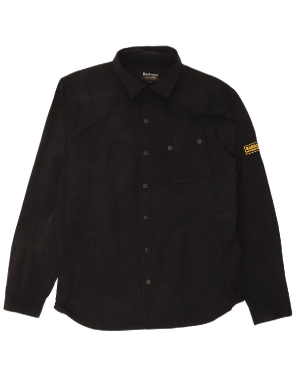 Barbour Mens Overshirt Shirt Large Black Polyester