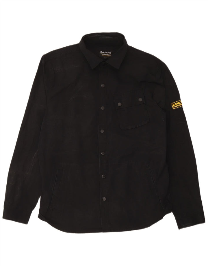 Barbour Mens Overshirt Shirt Large Black Polyester