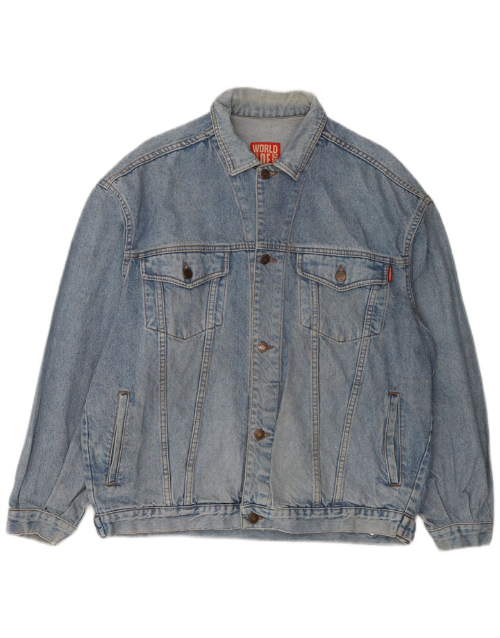 CASSUCI Mens Denim Jacket UK 42 XL Blue Cotton