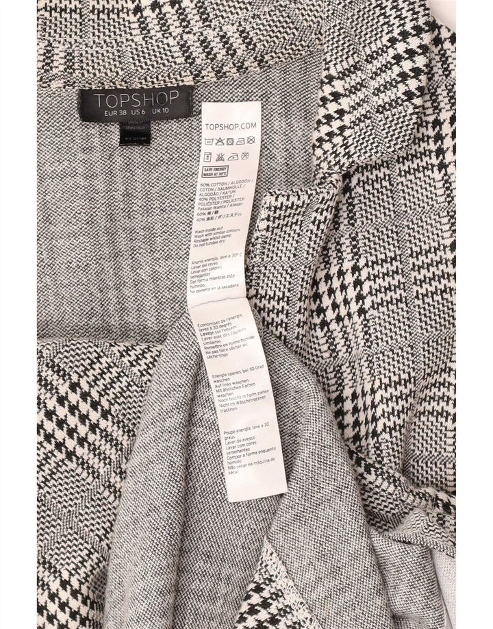 Soprabito da donna Topshop UK 10 piccolo cotone pied de poule grigio