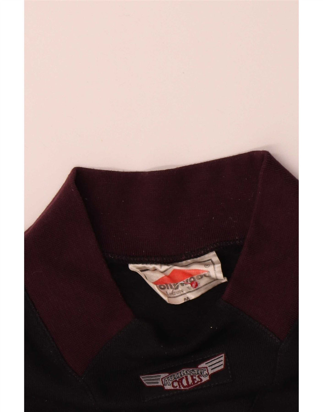 vintage Mens Sweatshirt Jumper Moyen Noir Colourblock Coton