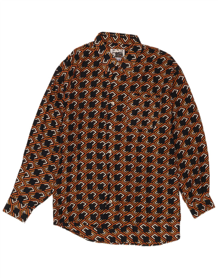 Kantaros Mens Shirt XL Multicoloured Geometric Viscose