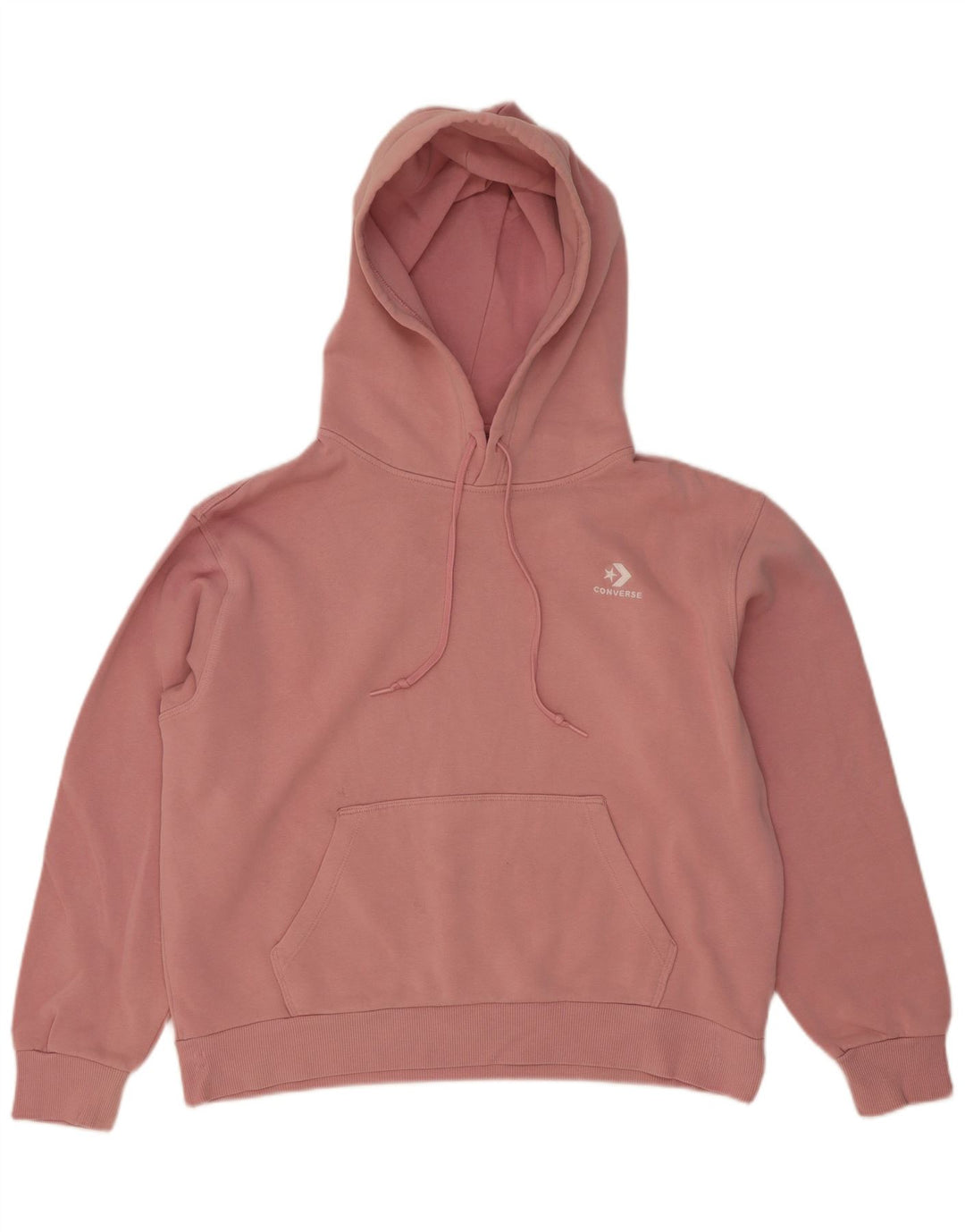 Maglione oversize con cappuccio da donna Converse UK 14 cotone rosa medio