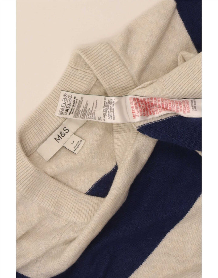 Marks & Spencer Dame sweater med rund hals DK 14 Medium Beige Stribet