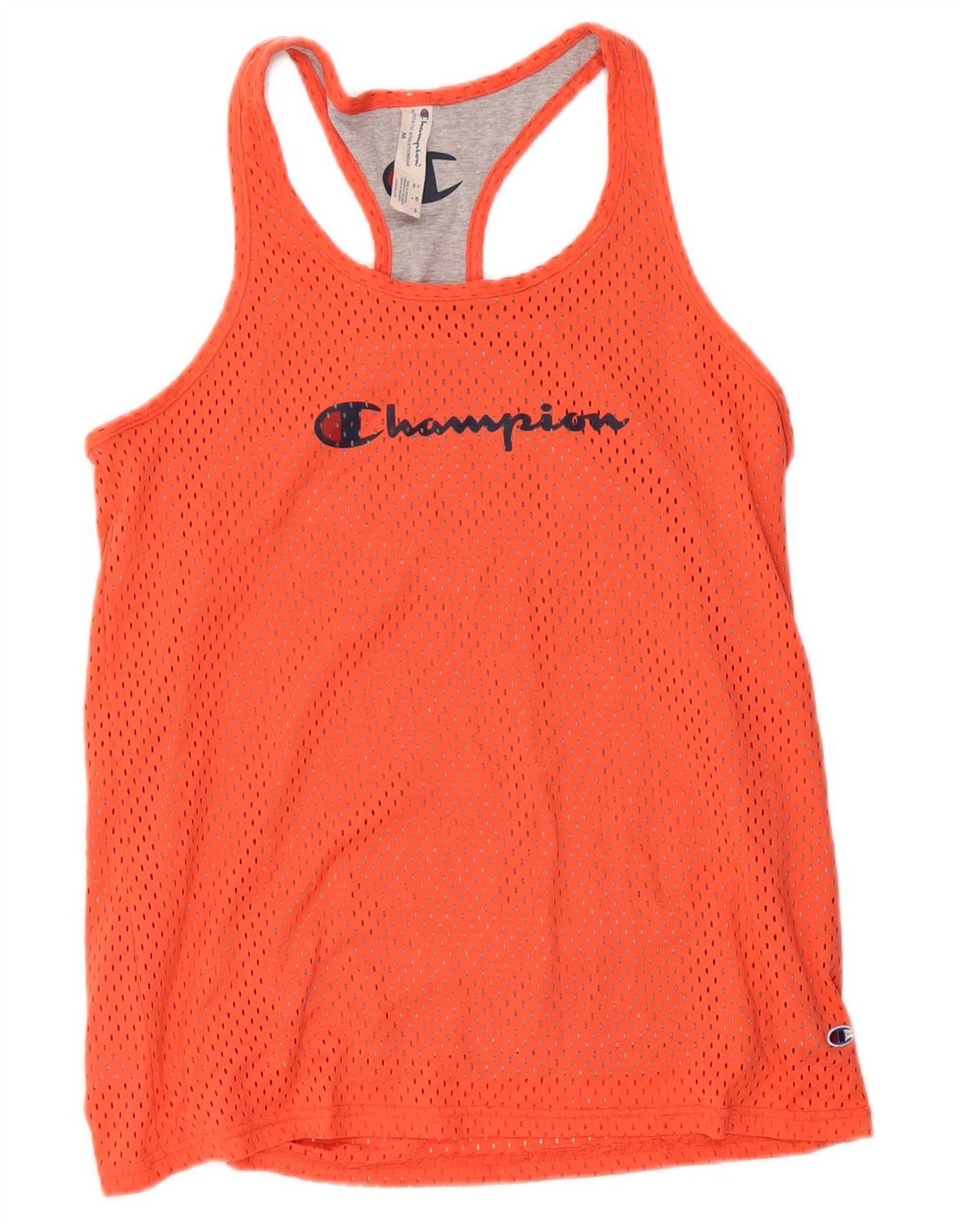 Canotta grafica Champion da donna con vestibilità atletica UK 14 Poliestere arancione medio