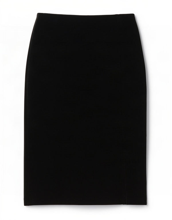 Blunauta Womens Velvet Pencil Skirt IT 40 Small W28 Black Cotton