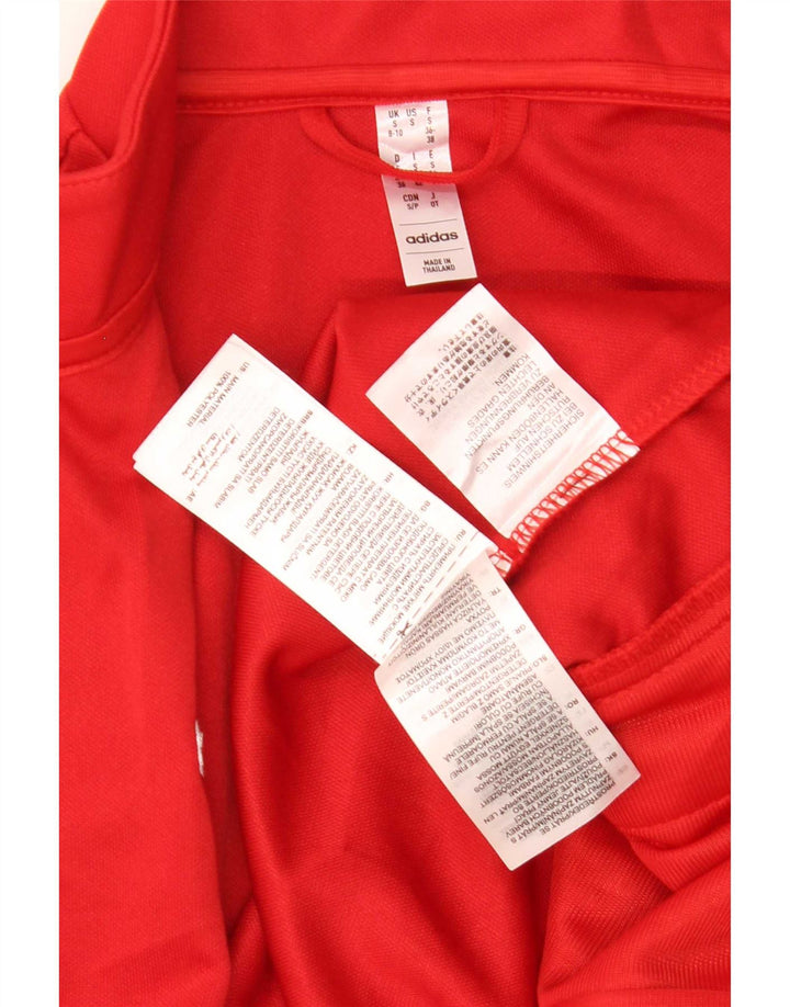 Adidas Aeroready træningsdragt topjakke UK 8/10 Lille rød polyester