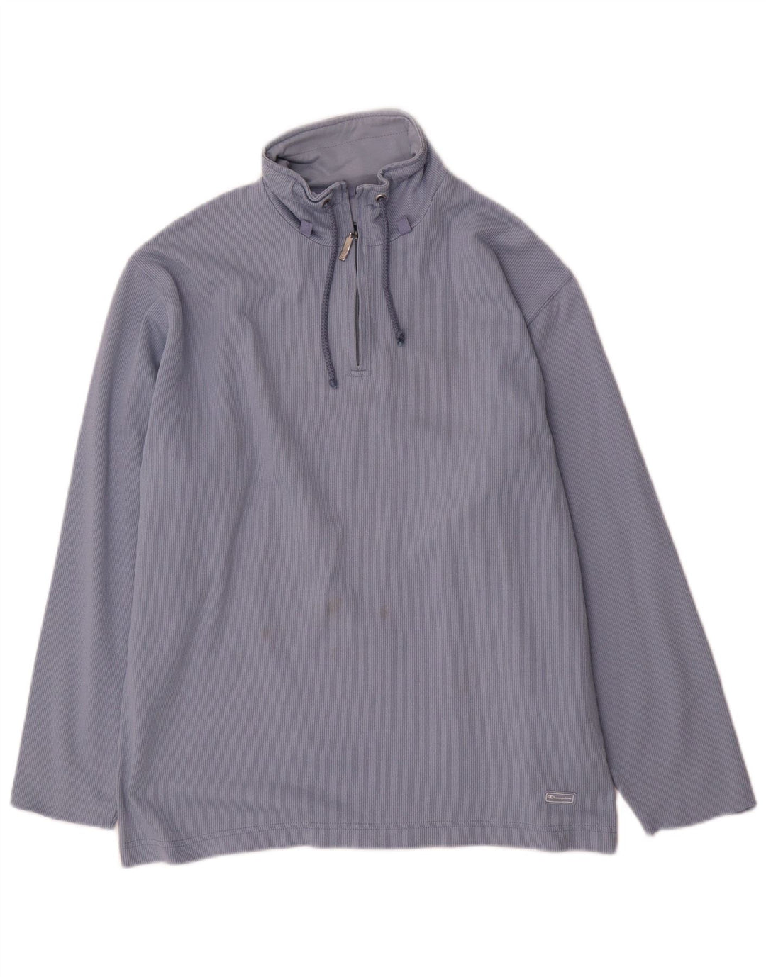 Champion Herre Zip Neck Sweatshirt Jumper Medium Blue Bomuld