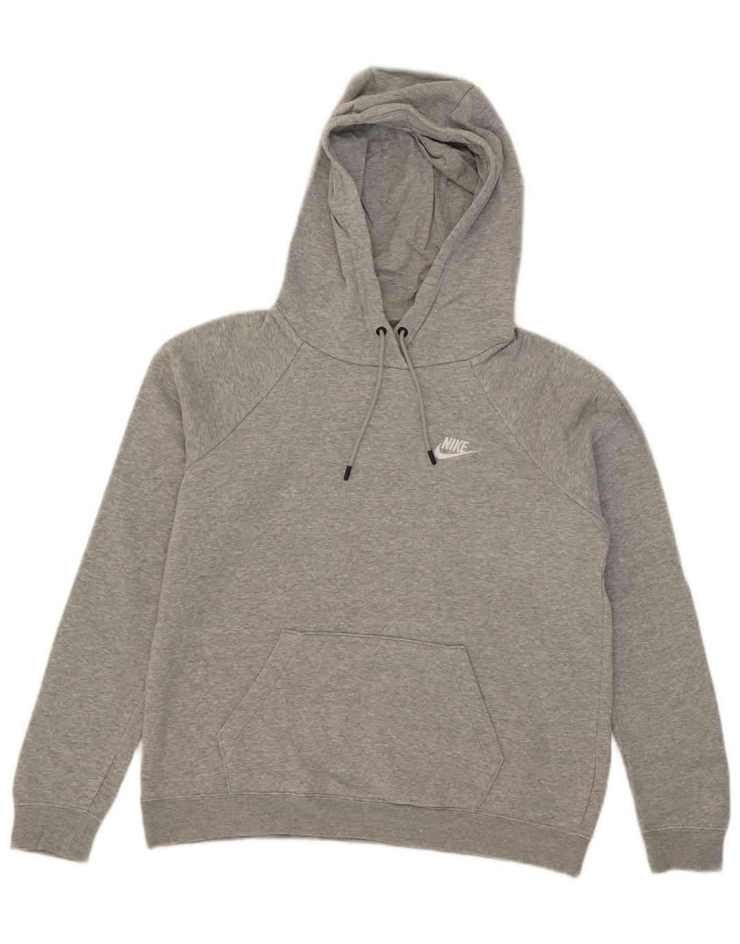Nike Womens Hoodie Jumper UK 14 Medium Grey Cotton