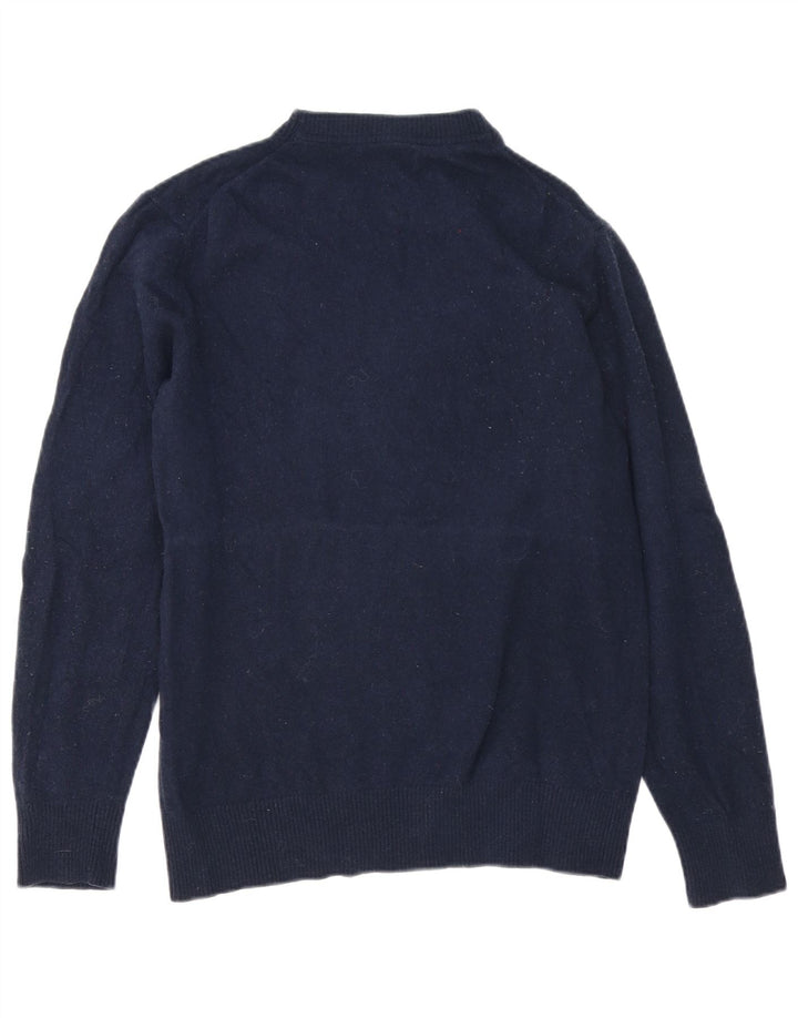 Gant Mens Crew Neck Jumper Sweater Small Navy Blue Lambswool