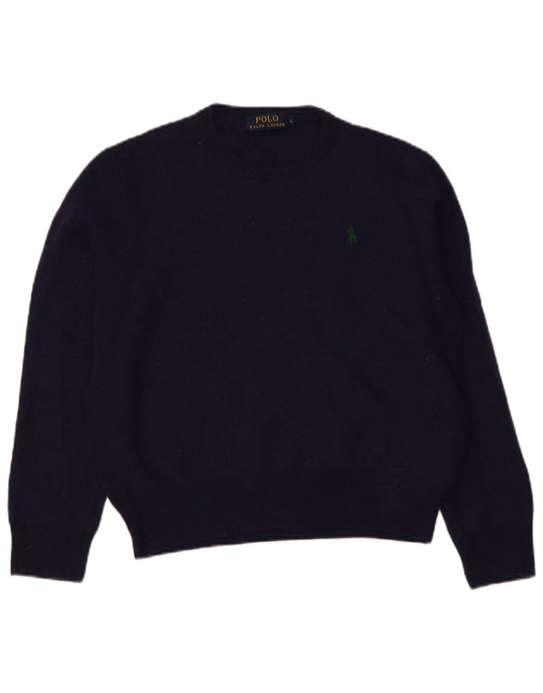 Polo Ralph Lauren Γυναικείο πουλόβερ με λαιμόκοψη UK 14 Large Navy Blue