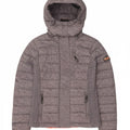 Superdry Wattierte Damenjacke mit Kapuze UK 8 XS Graues Colourblock-Polyester