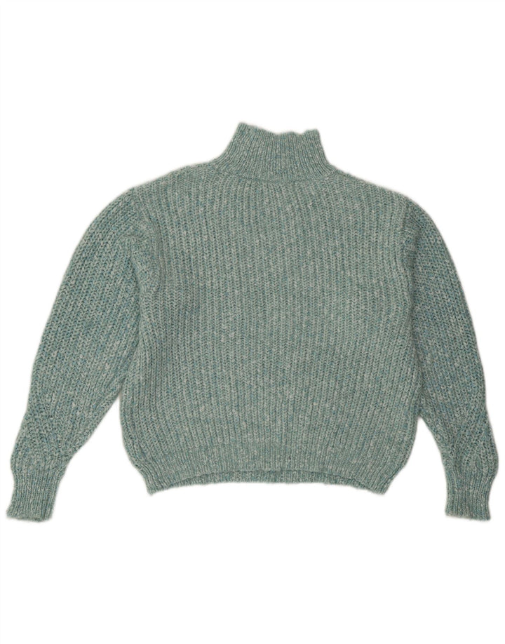 Marks & Spencer Womens Turtle Neck Jumper Sweater UK 10 Small Turquoise