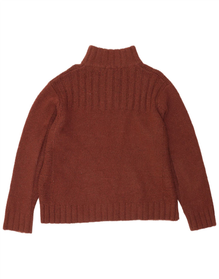 Marks & Spencer Mens Zip Neck Jumper Sweater XL Brown Acrylic