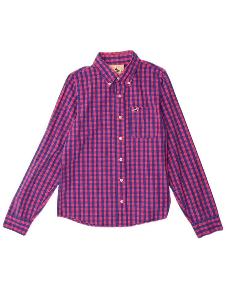 HOLLISTER Mens Shirt Medium Pink Check Cotton