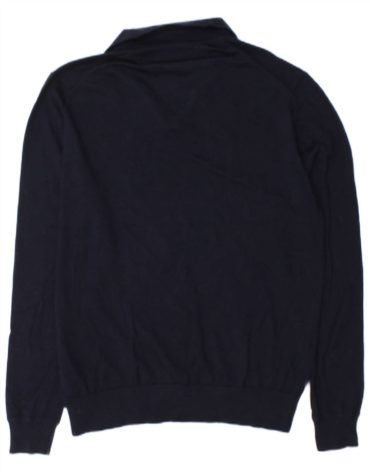 Marks & Spencer Mens Autograph Polo Neck Jumper Sweater Large Navy Blue