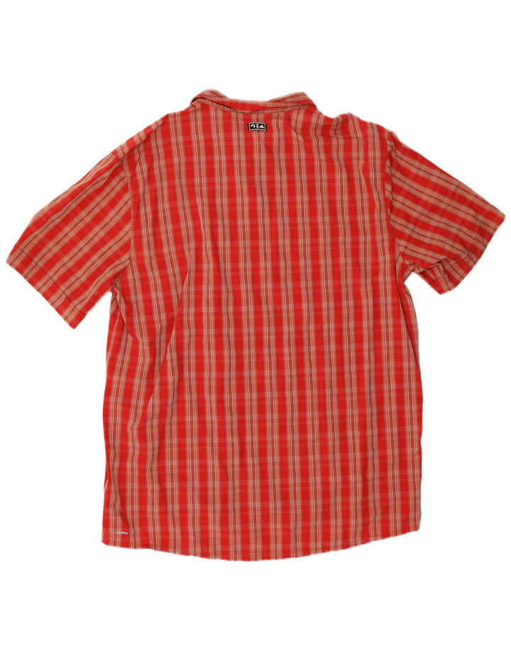 Adidas Mens Climalite Short Sleeve Shirt 2XL Red Check Polyamide