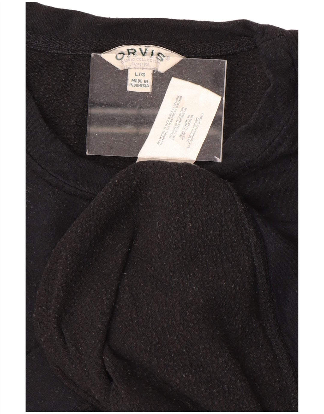 ORVIS Womens Sweatshirt Jumper UK 16 Large Black Modal