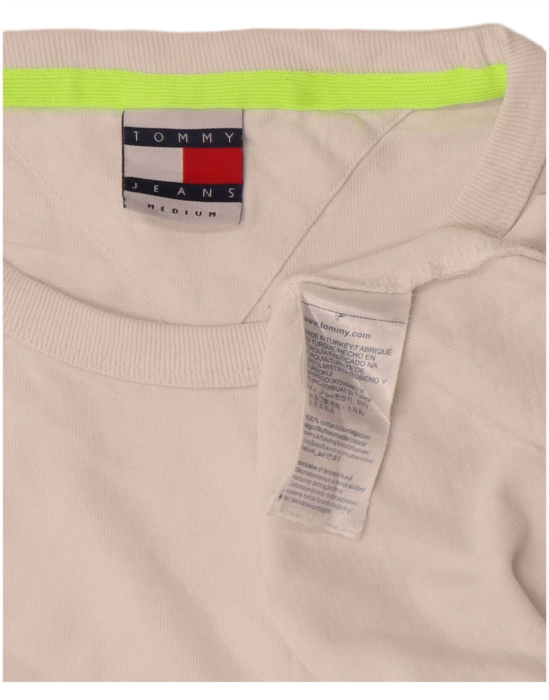Tommy Hilfiger Mens Graphic T-Shirt Top Medium White Cotton
