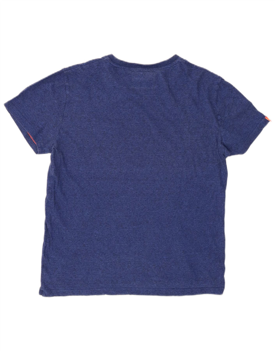 SUPERDRY Herren T-Shirt-Oberteil aus mittelblau gesprenkelter Baumwolle
