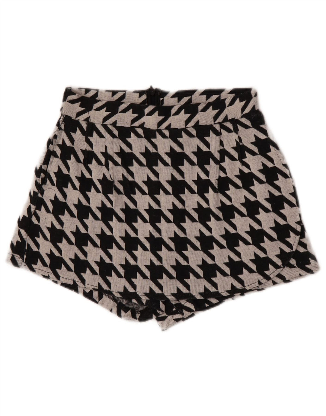 Zara Womens Trafaluc Casual Shorts Small W26 Black Houndstooth