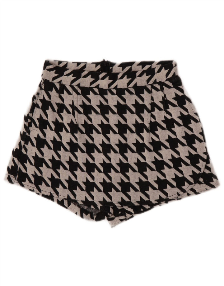 Zara Womens Trafaluc Casual Shorts Small W26 Black Houndstooth