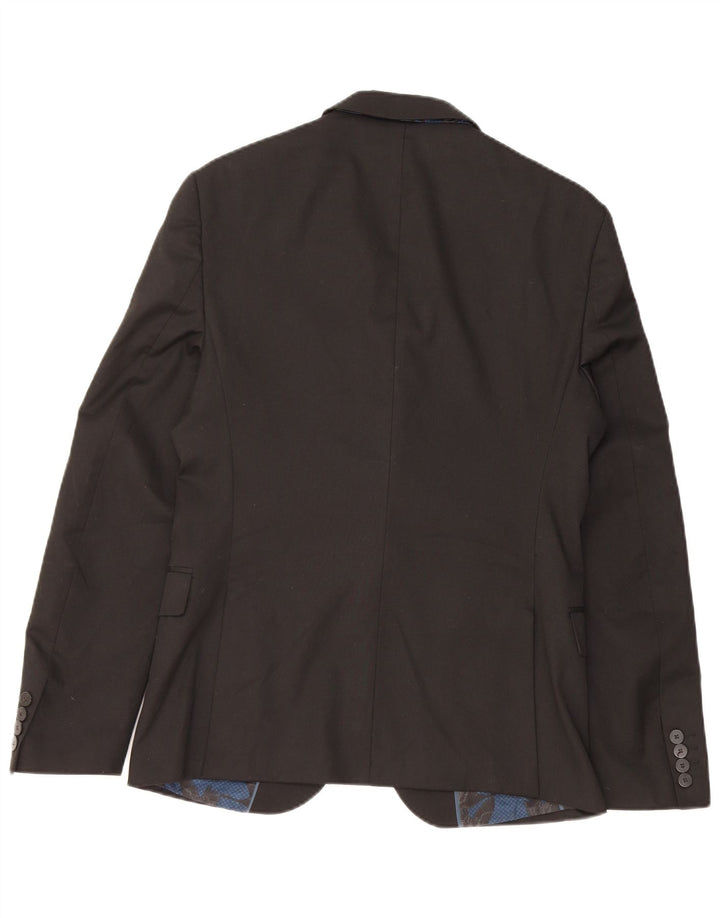 ZARA Herre 2-knaps blazerjakke EU 48 Medium Sort