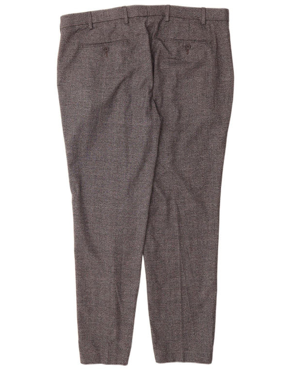 Marks & Spencer Herren-Anzughose mit maßgeschneiderter Passform und geradem Schnitt, W40 L31, grau kariert