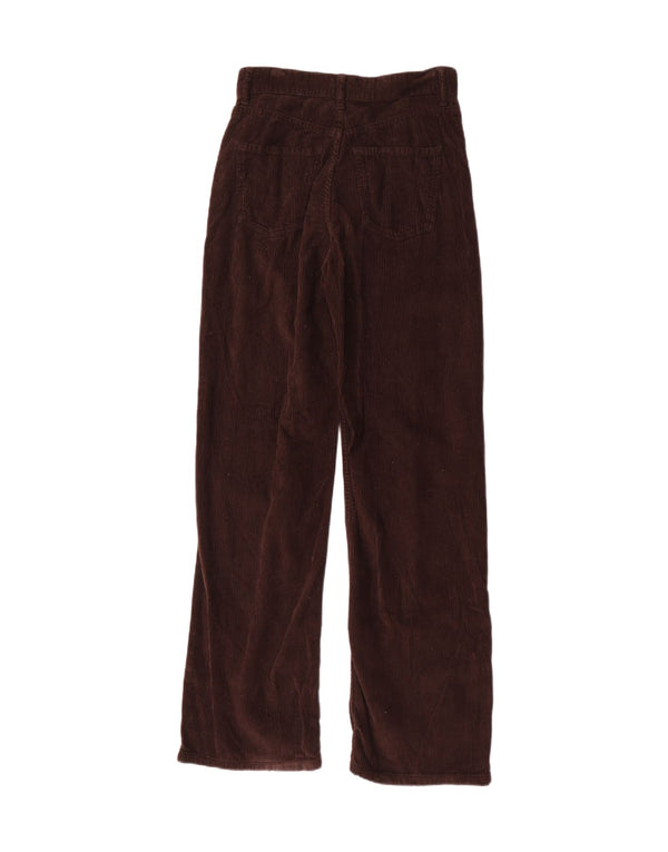 Zara Pantalon droit en velours côtelé pour femme EU 38 Small W28 L31 Marron
