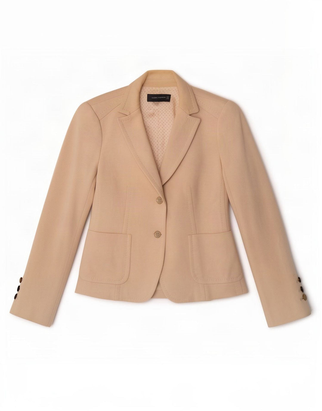 Jaqueta blazer feminina Zara com 2 botões Reino Unido 12 médio off white algodão