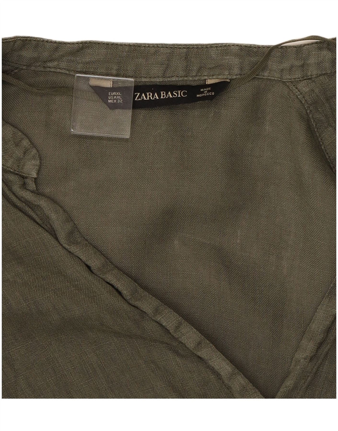 ZARA Womens Shirt Blouse UK 18 XL Khaki