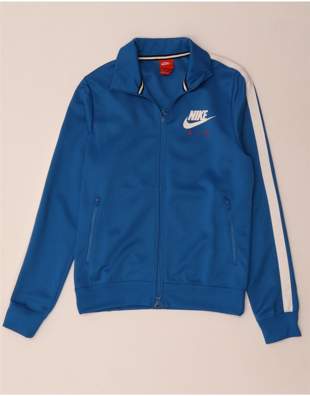 Nike Mens Tracksuit Top Jacket Small Blue Colourblock Polyester