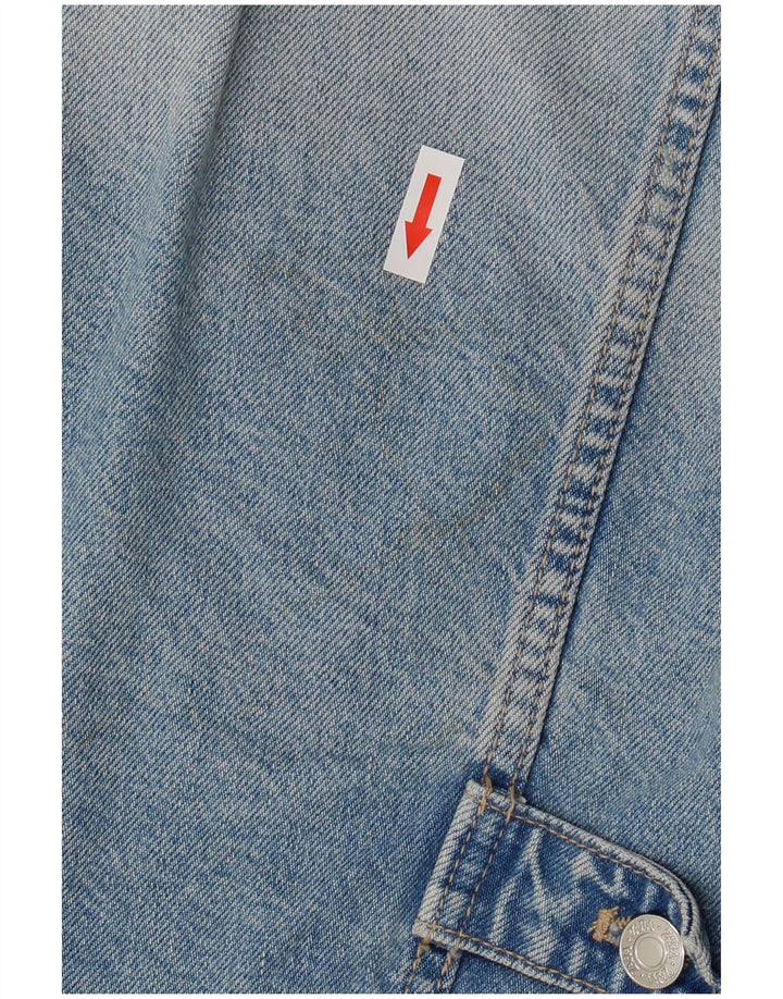 ZARA Womens Crop Oversized Denim Jacket UK 10 Small Blue Cotton