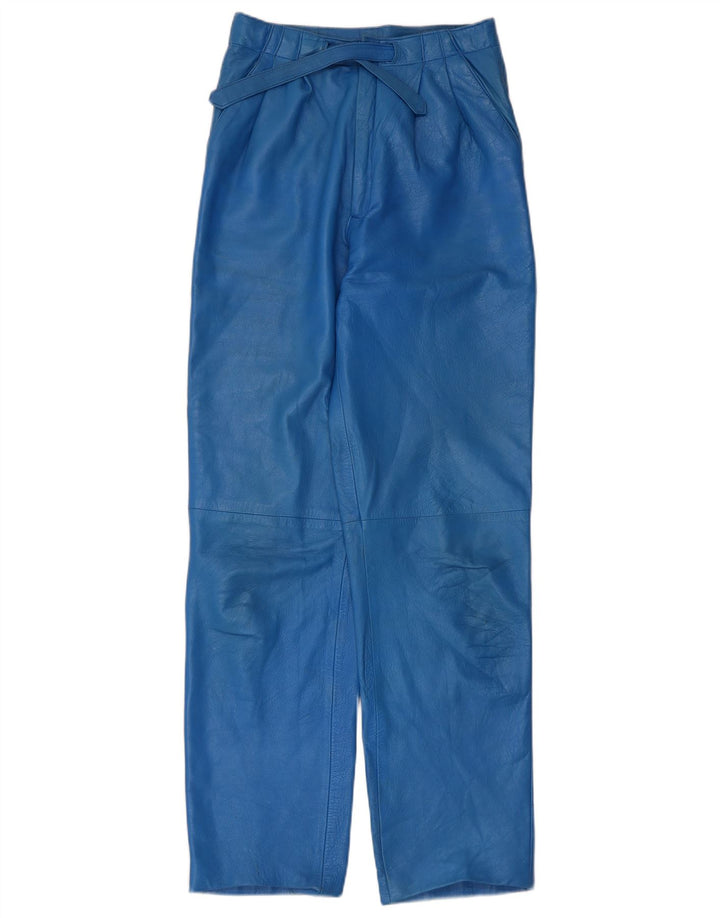 Vintage Womens Pegged Leather Trousers IT 44 Medium W26 L30 Blue