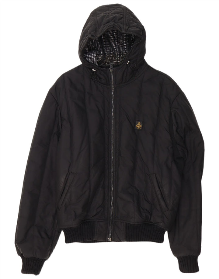 Refrigiwear Mens Sixty spa Hooded Padded Jacket UK 42 XL Black Polyester