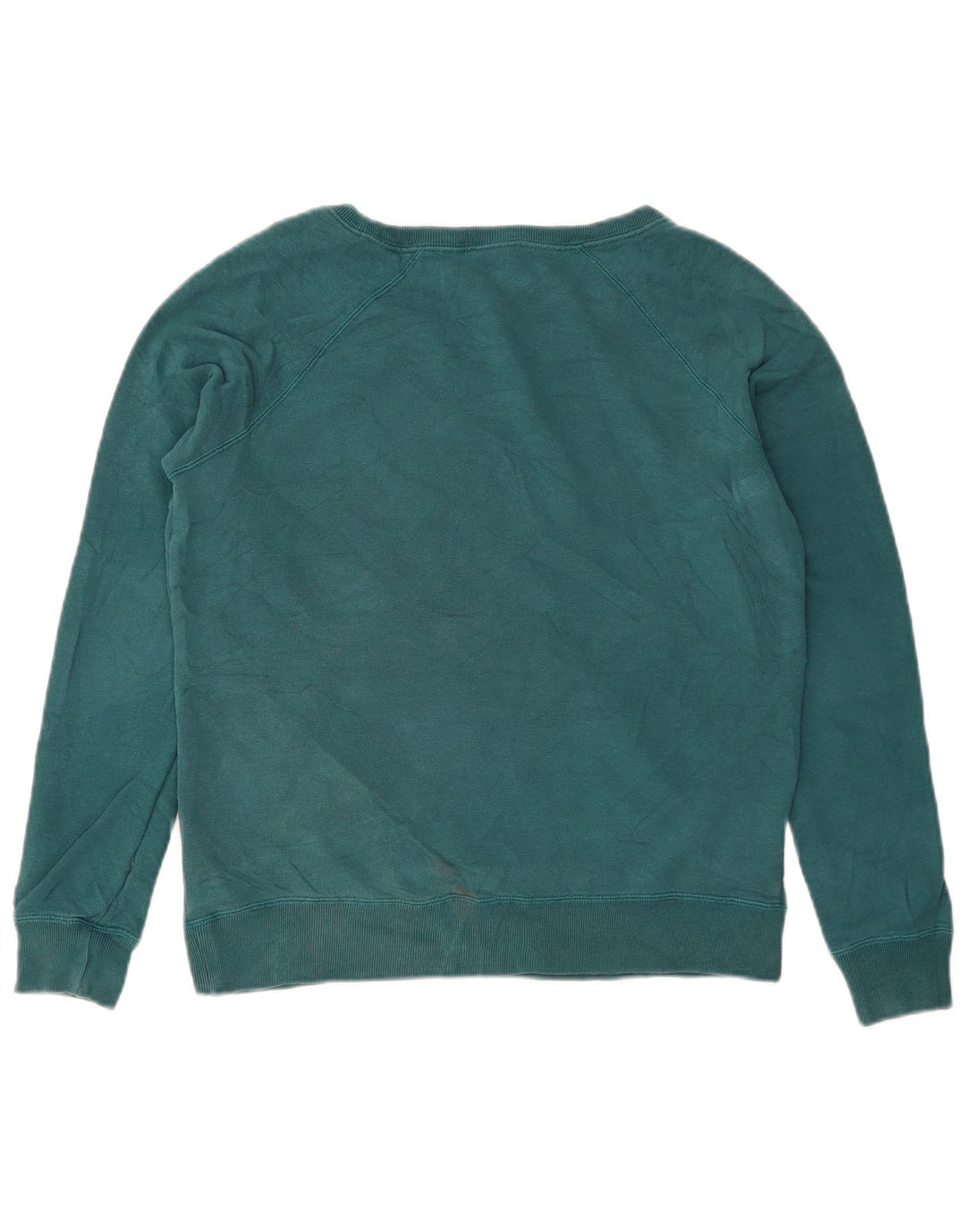 Nike Damen Grafik-Sweatshirt-Pullover UK 14 Mittelgrüne Baumwolle