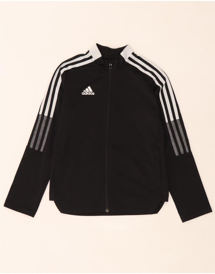 Giacca da tuta da ragazzo Adidas 9-10 anni in poliestere color block nero