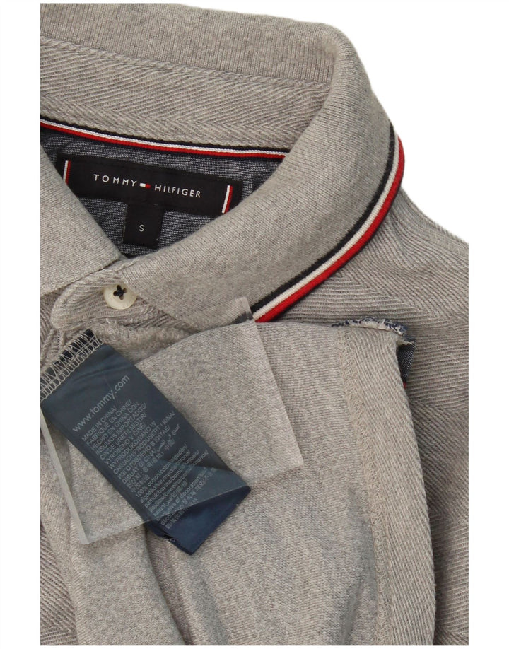 TOMMY HILFIGER Mens Polo Shirt Small Grey Cotton