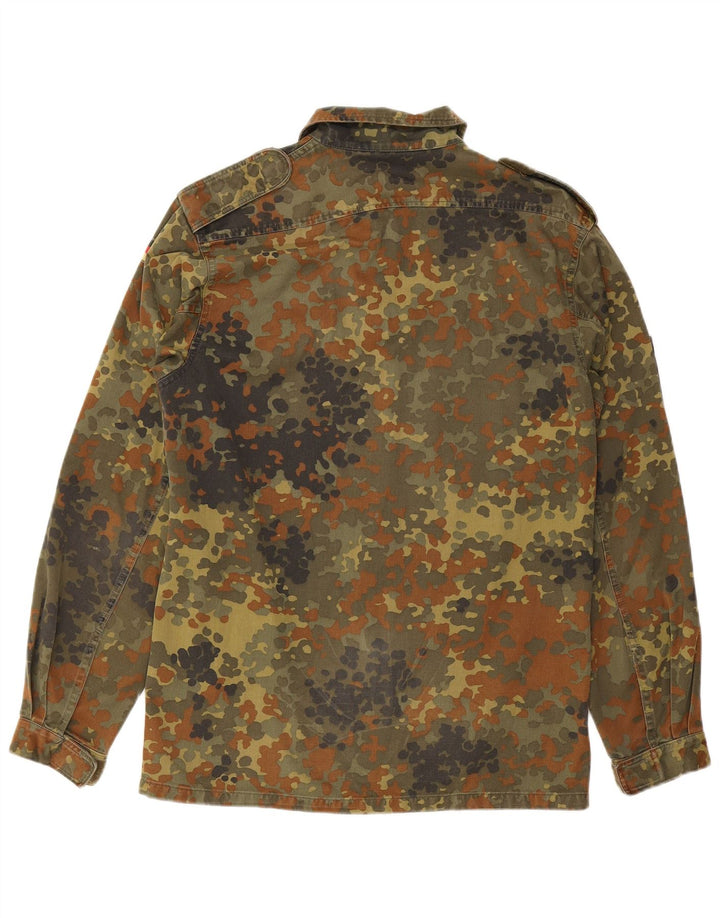 VINTAGE Mens Overshirt Military Shirt Medium Khaki Camouflage