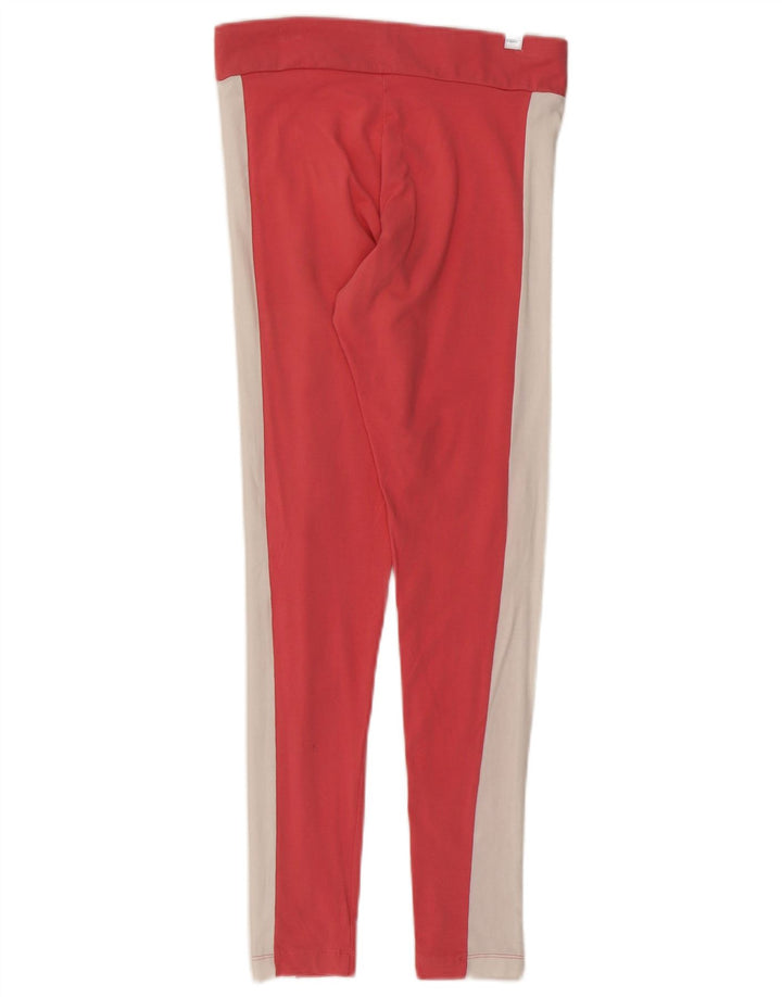 Puma Womens Leggings UK 16 Large  Pink Colourblock