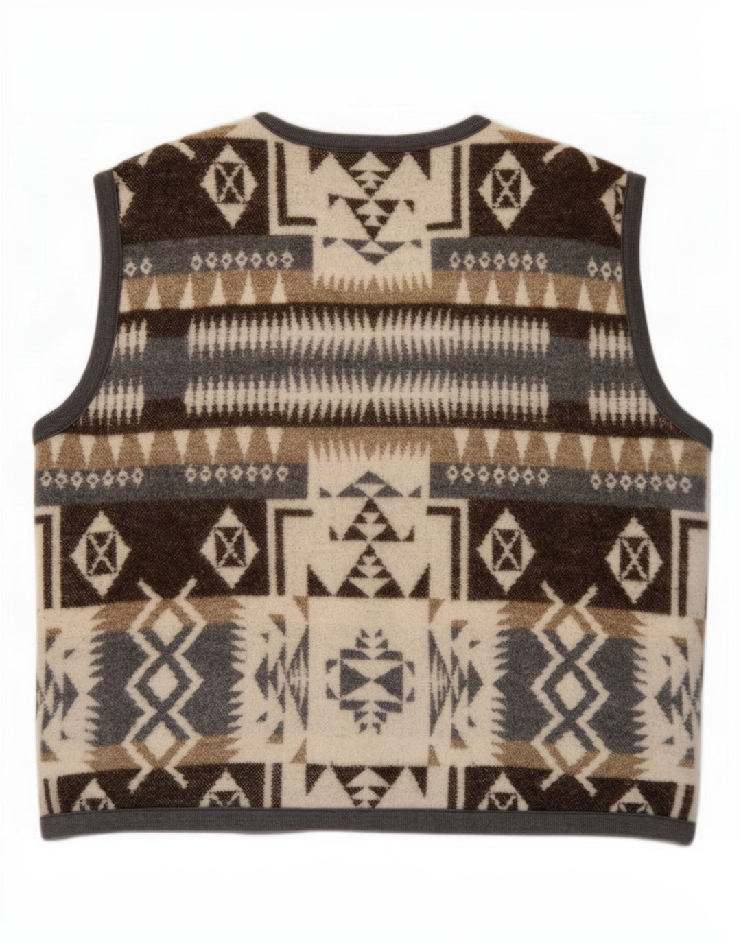 Vintage Herren Weste 2XL Braune geometrische Wolle