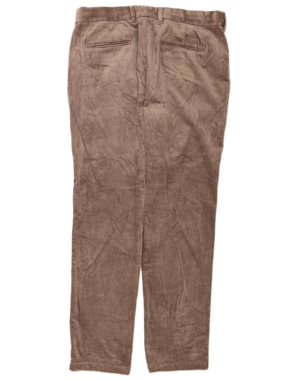 Marks & Spencer Mens Regular Fit Corduroy Trousers W36 L33 Brown Cotton
