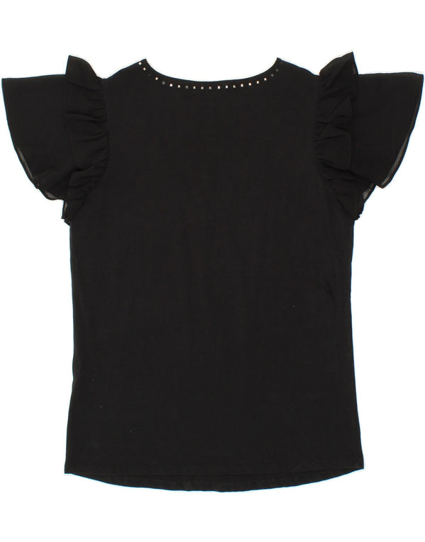LIU JO Womens Milano Blouse Top UK 12 Medium Black