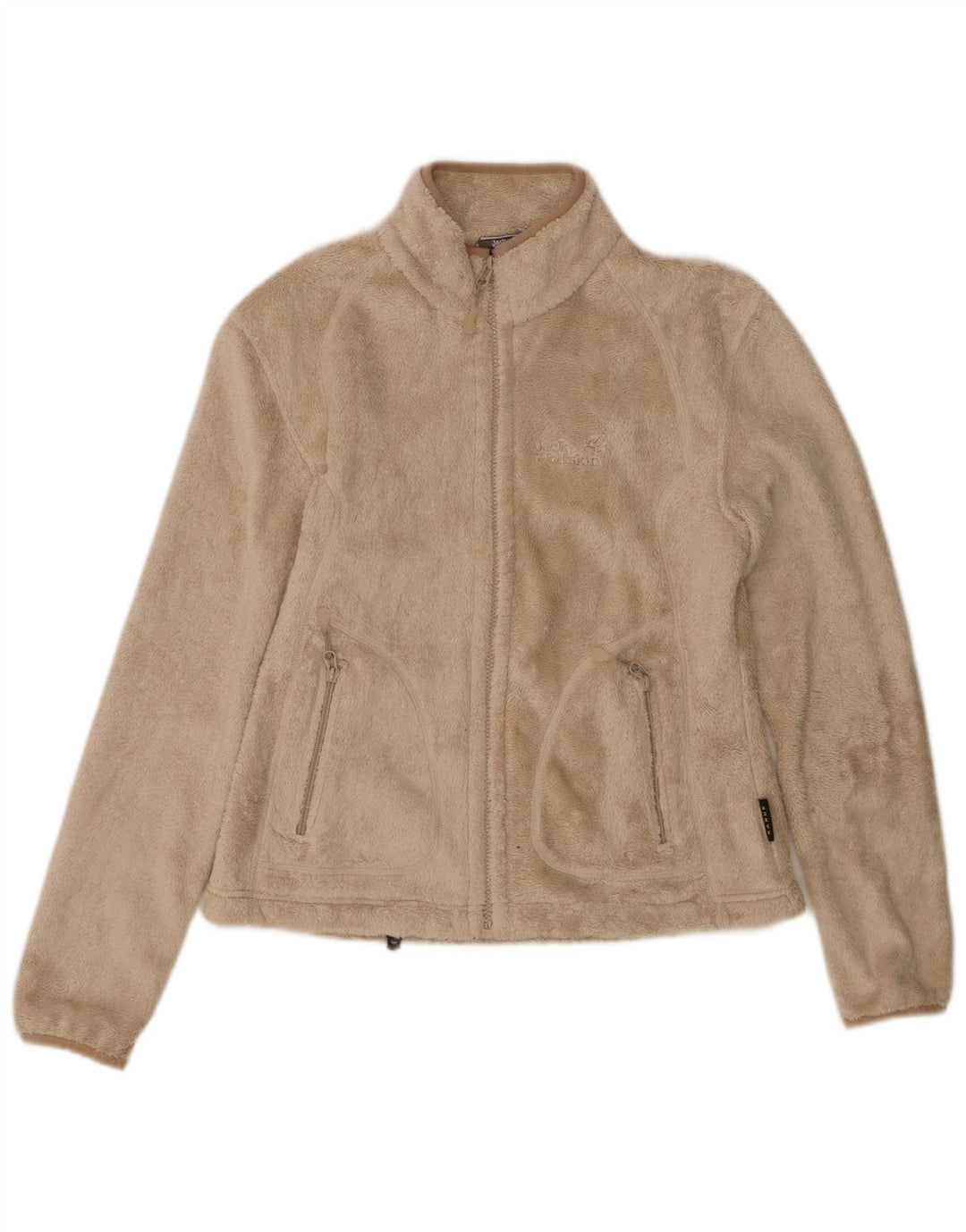 JACK WOLFSKIN Womens Fleece Jacket UK 10 Small Beige
