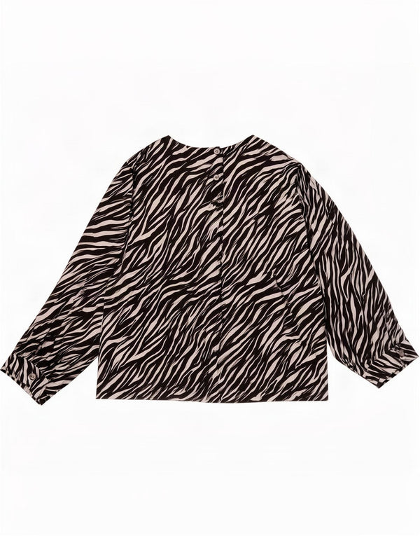 Marks & Spencer Womens Top Long Sleeve UK 18 XL Black Animal Print Modal
