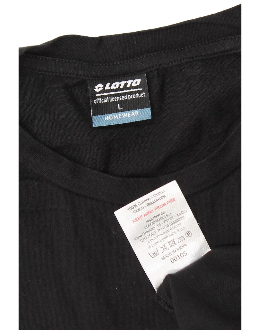 Lotto Herre T-Shirt Top Stor Sort Bomuld